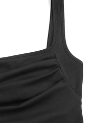 Ruched Square Neck Mini Dress