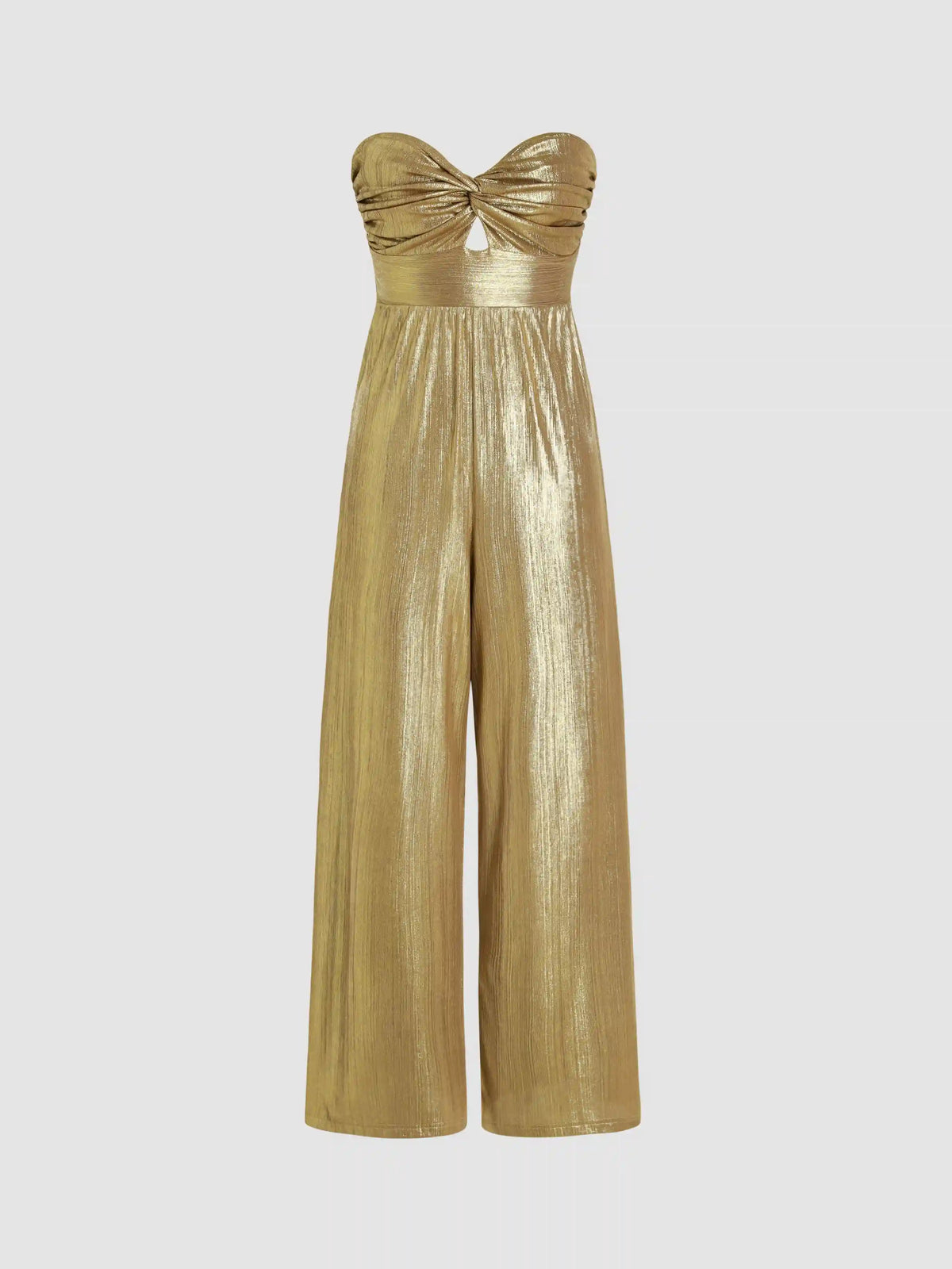 Metallic Twist Cut Out Jumpsuit