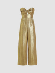 Metallic Twist Cut Out Jumpsuit
