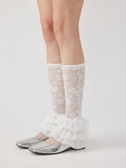 FLOWER LACE LEG WARMERS
