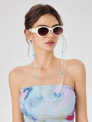 STARFISH & FAUX PEARL & COLORFUL BEAD GLASSES CHAIN