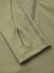CIDERAIRY™ High Neck Solid Zipper Active Long Sleeve Top