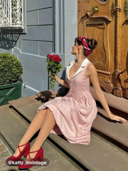Collar Gingham Ruffle Maxi Dress