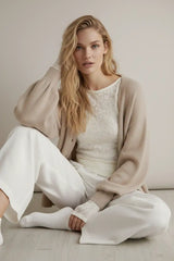 Lace Boat Neck Asymmetrical Hem Ruched Long Sleeve Top