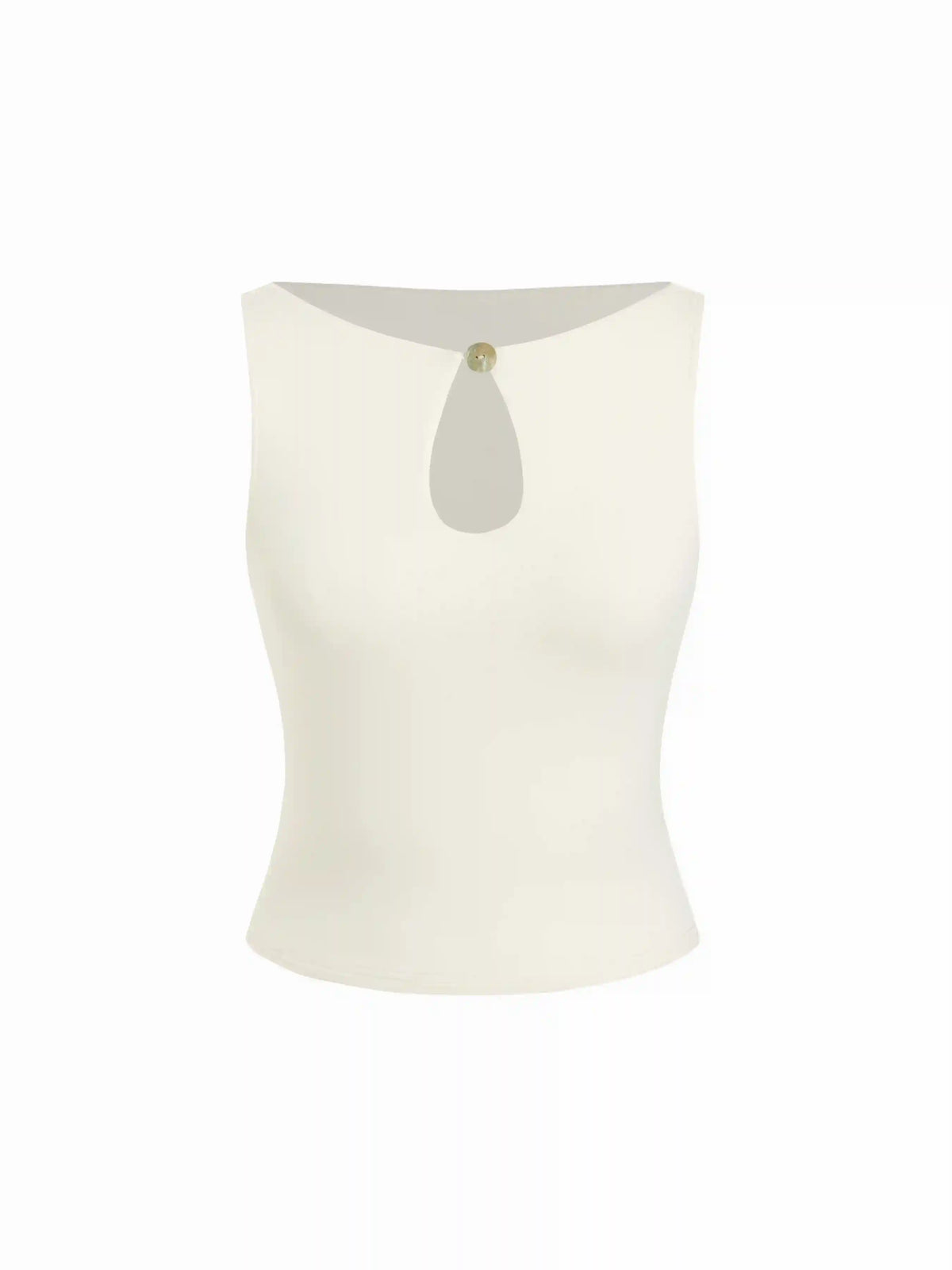 High Stretch Boat Neck Cut Out Slim Crop Tank Top