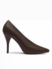 POINTED-TOE FAUX LEATHER HEELS