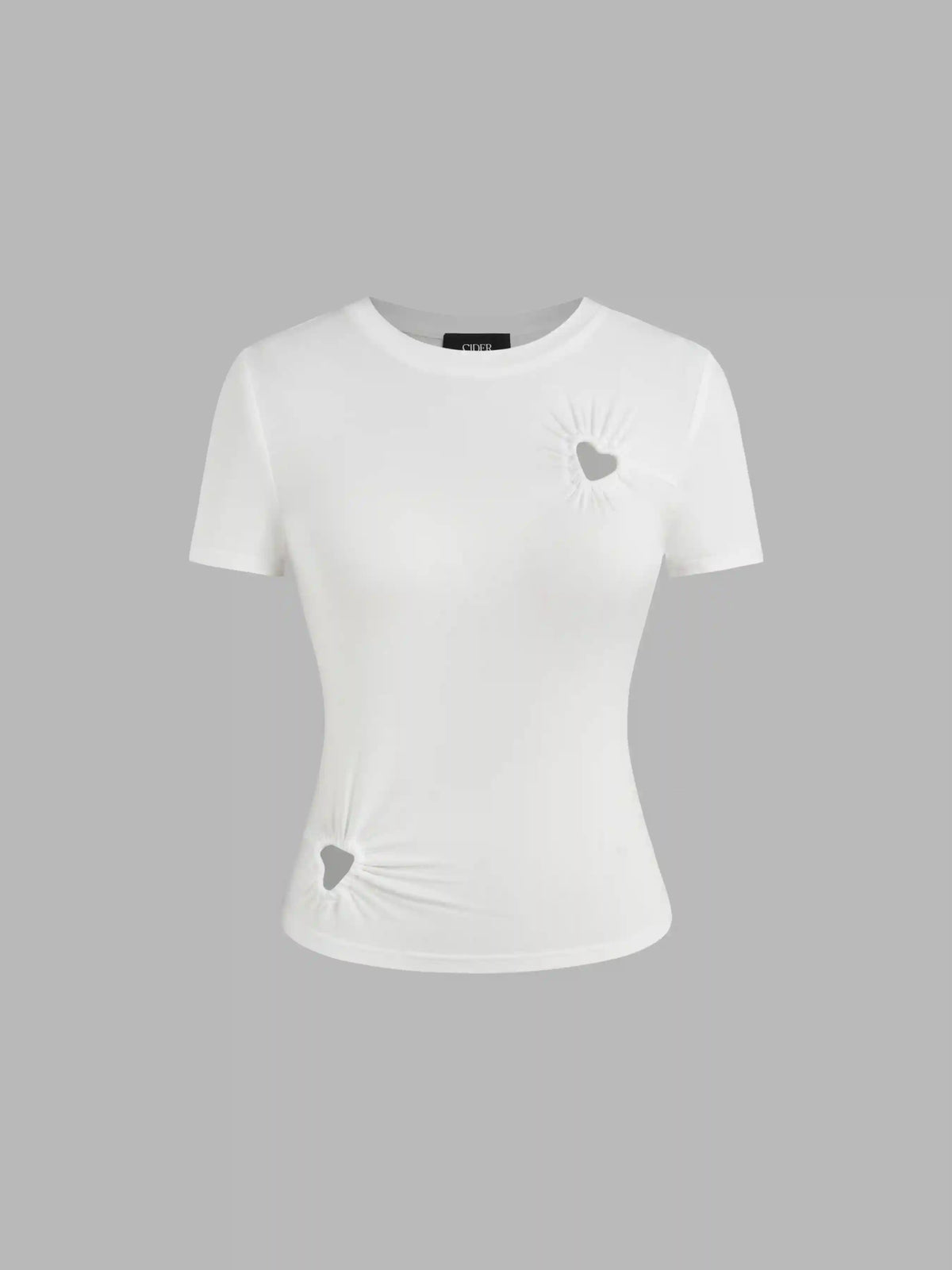 Round Neckline Heart Cut Out Top