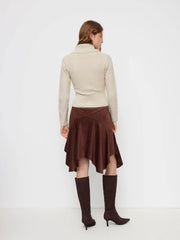 Cable Knit Collar V-neck Button Cardigan