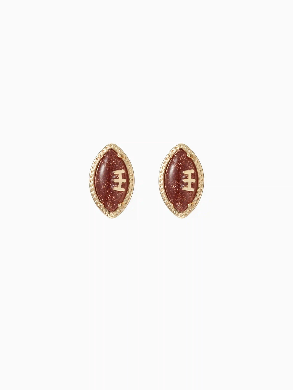 FOOTBALL 14K GOLD PLATED COPPER STUD EARRINGS