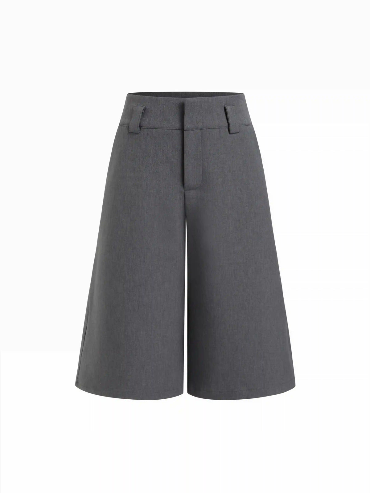 Mid Rise Wide Leg Bermuda Shorts