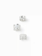 3PCS FAUX PEARL & TWISTED RING SET