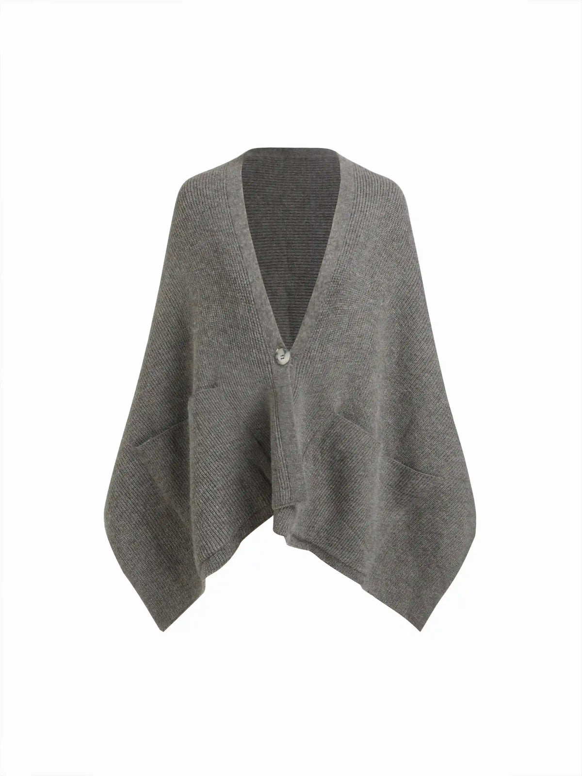 Knit V-neck Cape Sleeve Oversized Cardigan