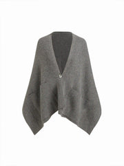 Knit V-neck Cape Sleeve Oversized Cardigan