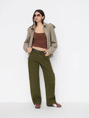 Cider Denim Low Rise Pocket Barrel-leg Jeans