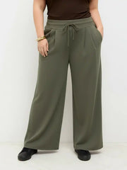 Cotton-blend Mid Rise Drawstring Straight Leg Sweatpants Curve & Plus