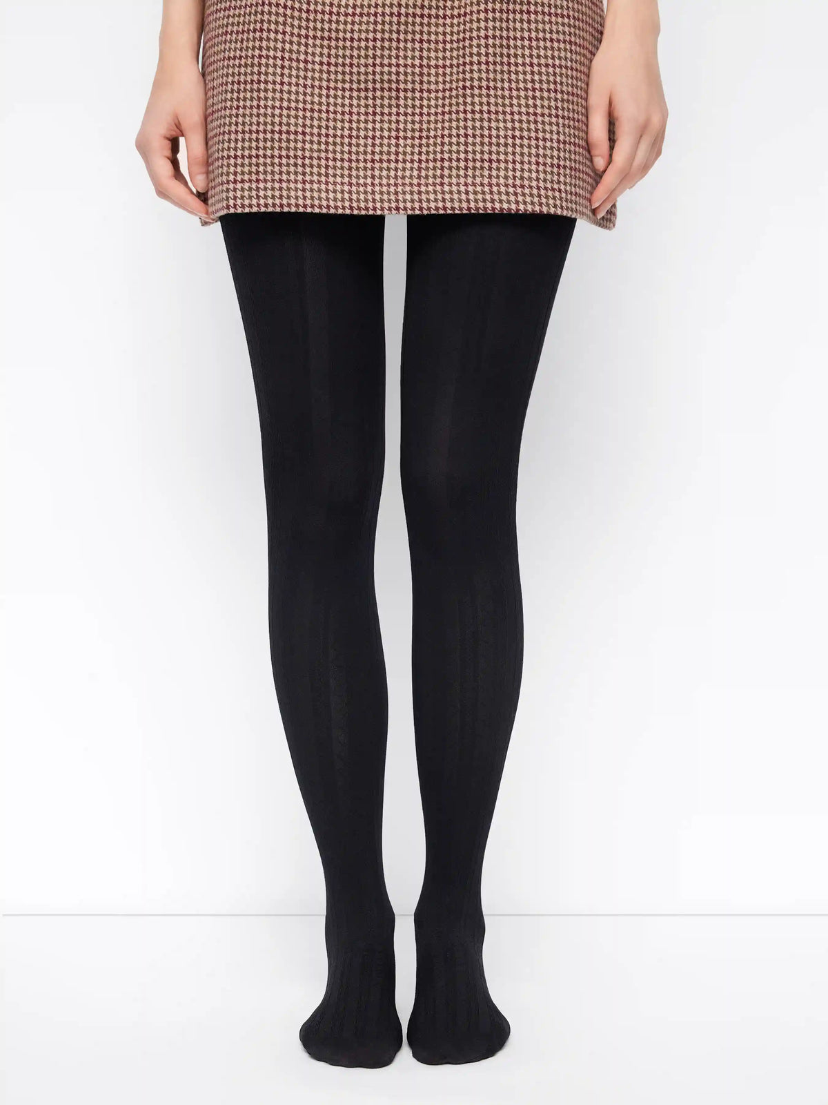 THERMAL STRIPED SOLID TIGHTS