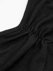 V-neck Solid Bodysuit With Long Sleeve Shrug