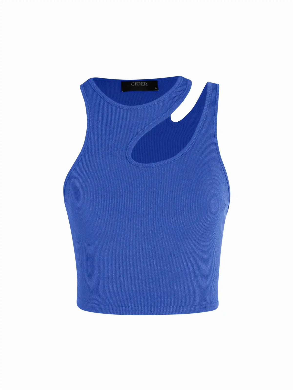 Solid Asymmetrical Sleeveless Crop Top