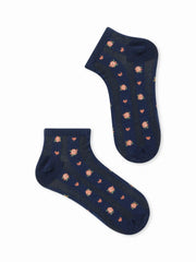 2 PAIRS FLOWER PATTERN ANKLE SOCKS