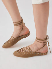 LACE-UP SLINGBACK FLATS