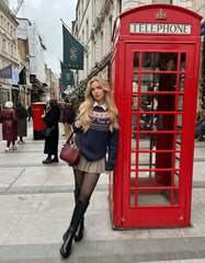 Dachshund Detail Round Neckline Oversized Sweater