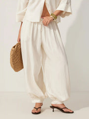 Low Rise Drawstring Waist Bloomer Trousers