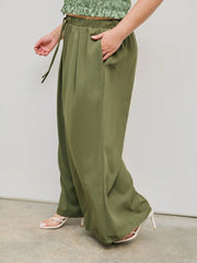 Elastic Waist Wide Leg Trousers Curve & Plus