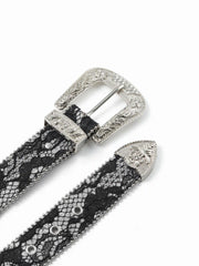 SNAKE-EFFECT DECOR ENGRAVED BUCKLE BELT