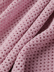 Knit Waist Cut Out Pink Mini Dress