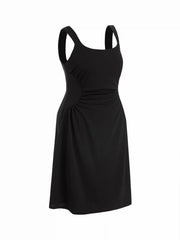 Scoop Neck Ruched A-line Midi Dress Curve & Plus