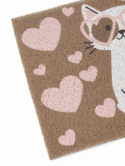 HEART & CAT PATTERN DOOR MAT