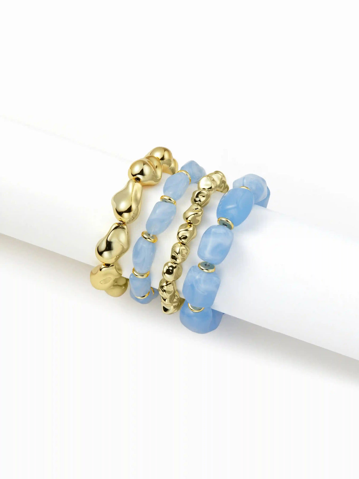 4PCS RESIN BEADED BRACELET SET