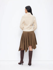 Knit V-neck Long Sleeve Twisted Crop Top