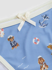 Halter Neckline Animal Graphic Bowknot Triangle Bikini Set