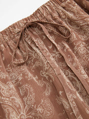 Chiffon Mid Rise Paisley Bloomer Trousers Curve & Plus