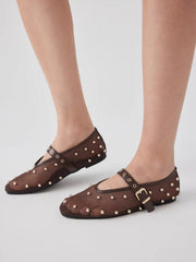 STUDDED MESH FLATS
