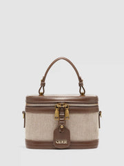 Solid Faux Leather Top Handle Bag