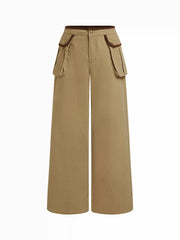 Cider Denim Low Rise Pocket Contrasting Binding Cargo Jeans