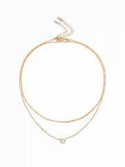 RHINESTONE LAYERED NECKLACE