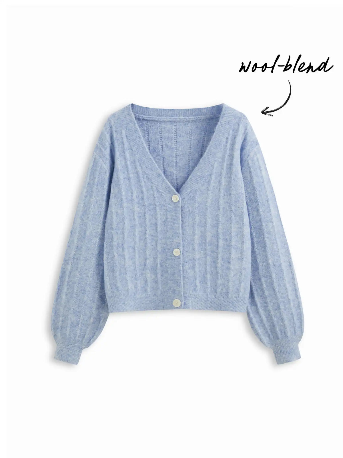Knit Wool-blend V-neck Long Sleeve Button Oversized Cardigan