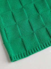 Solid Knitted High Waist Straight Leg Trousers