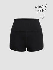 CIDERAIRY™ Mid Rise Solid Pocket Active Shorts