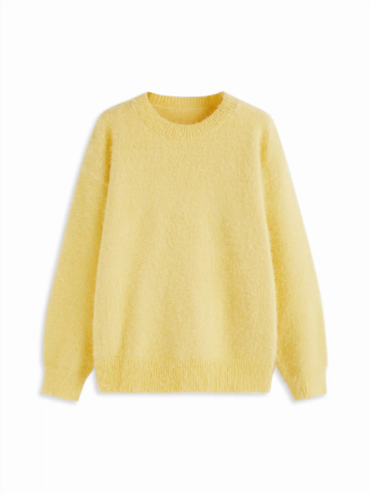 Knit Round Neckline Solid Long Sleeve Oversized Top