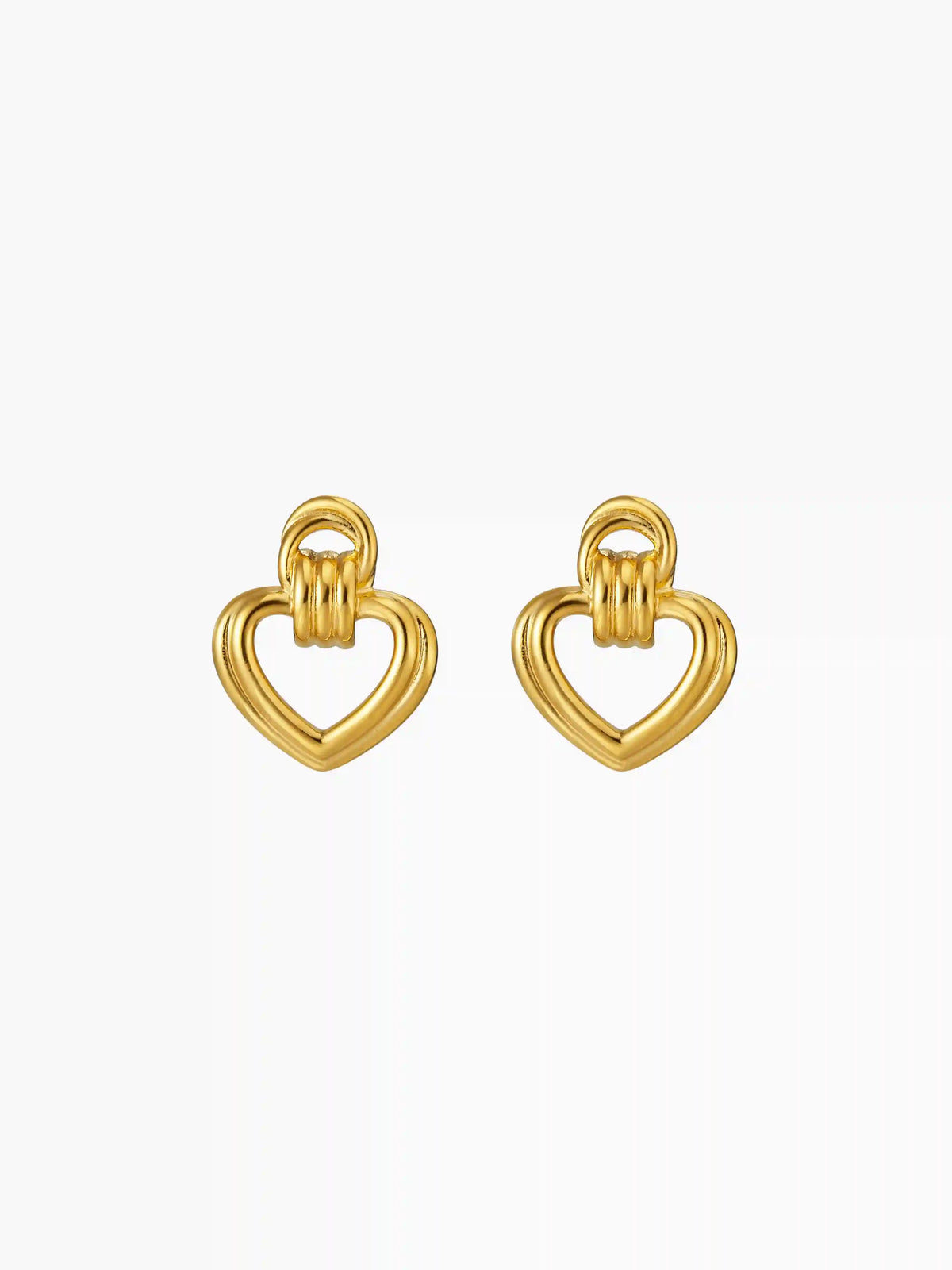 HEART & KNOT 18K GOLD PLATED STAINLESS STEEL STUD EARRING
