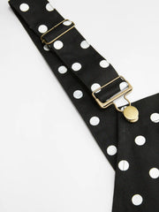 Cotton-blend Polka Dot Buckle Up Romper Curve & Plus