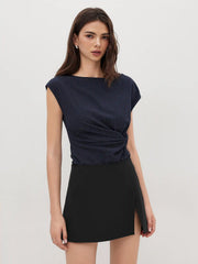 Mid Rise Split Mini Skirt
