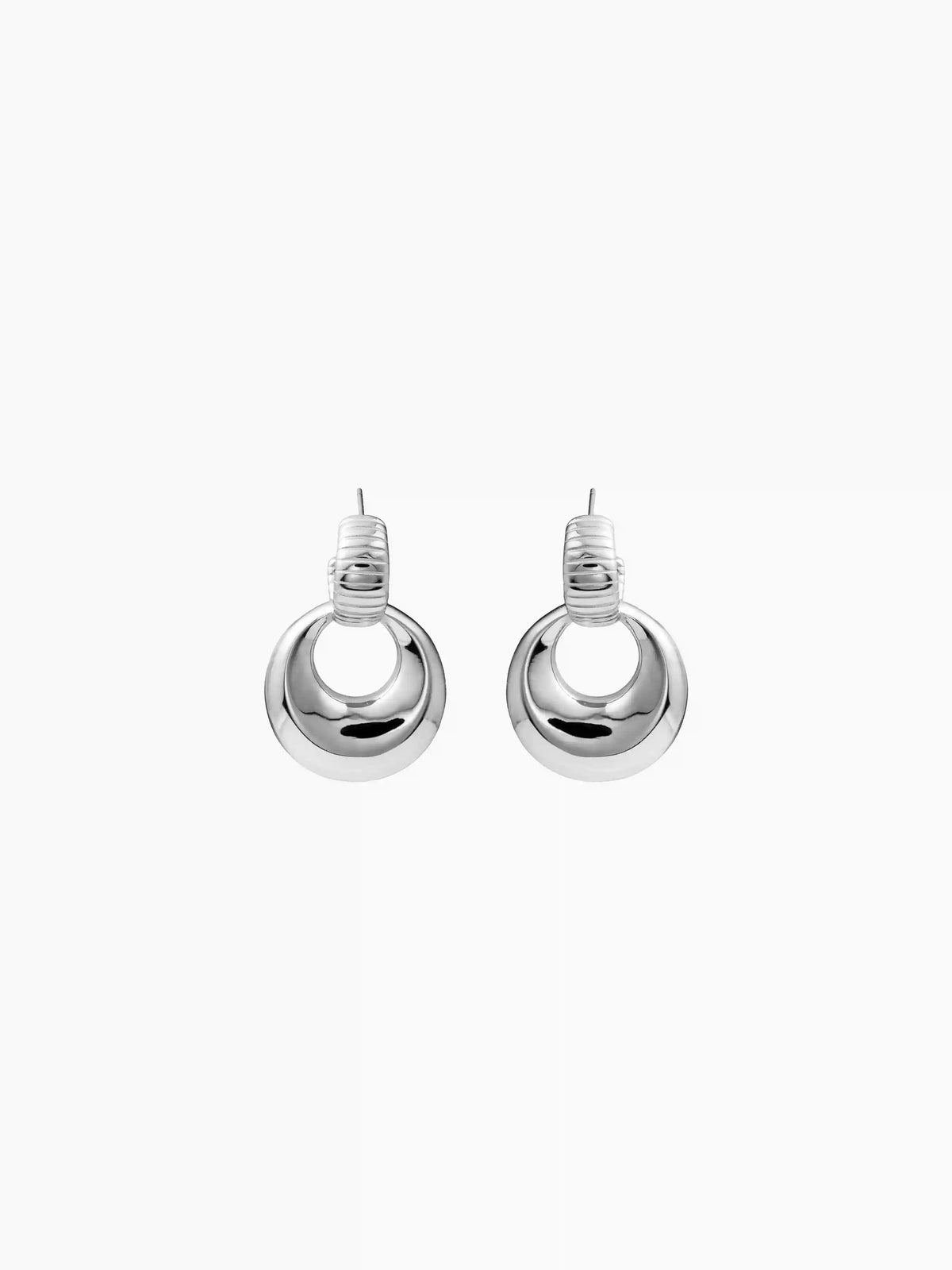 DOOR KNOCKER 18K GOLD PLATED STAINLESS STEEL DROP EARRINGS