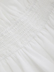 Off-shoulder Lantern Sleeve Asymmetrical Ruffle Hem Mini Dress