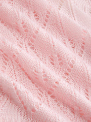 Knit Textured Bell Sleeve Cardigan With Tie Front Bow