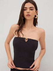Knit Cut Out Crop Bandeau Top